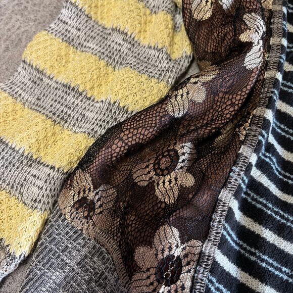 Vintage Patchwork Layered Eclectic Cardigan Top - Picture 2 of 6